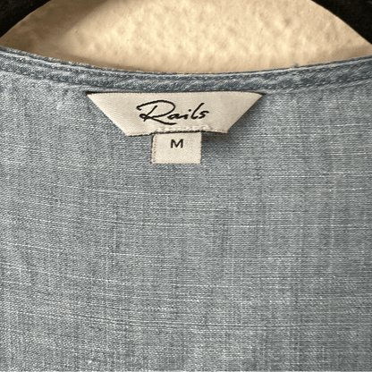 RAILS Scarlett Chambray Romper Linen Lyocell Size M (MISSING BELT)