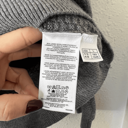 Brooks Brothers Gray Lambswool  Shawl Collar Sweater Men’s Size Large