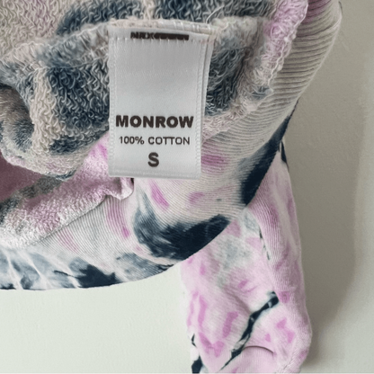 Monrow Bamboo Burst Tie-Dye Sweatshirt Pink NEW Size Small