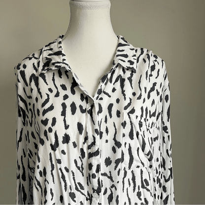 Rails Rocsi Shirt Ivory Cheetah REVOLVE Button Down Size XL Long Sleeve