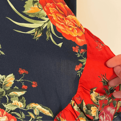 Anthropologie Farm Rio Audrey Wrap Maxi Dress Floral Long Sleeve Size SP