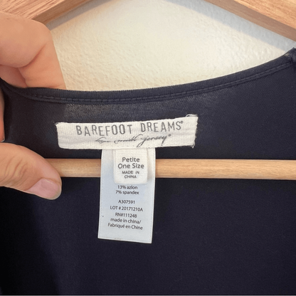 Barefoot Dreams Luxe Milk Jersey Caftan Navy Blue OS