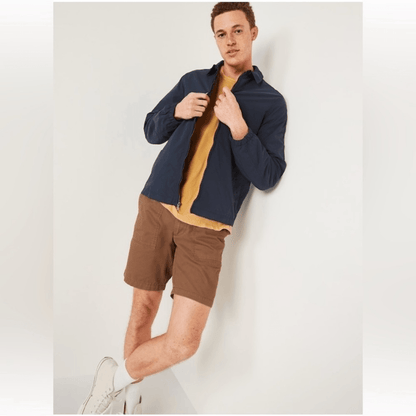 Old Navy Lived-In Straight Cargo Khaki Shorts NEW Size 34