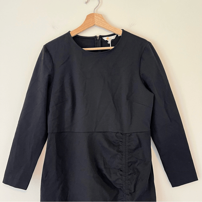 Boden Black Column Midi Dress NEW Size 12 Petite Long Sleeve