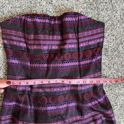 Jessica McClintock Gunne Sax Vintage 1990s Column Brocade Gown Size 5 Strapless