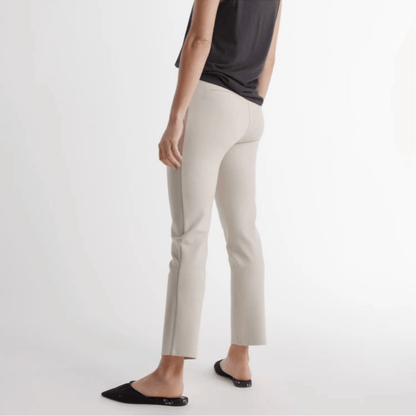Quince Ultra Stretch Ponte Straight Leg Ankle Pants NEW Size S / 26 Cream