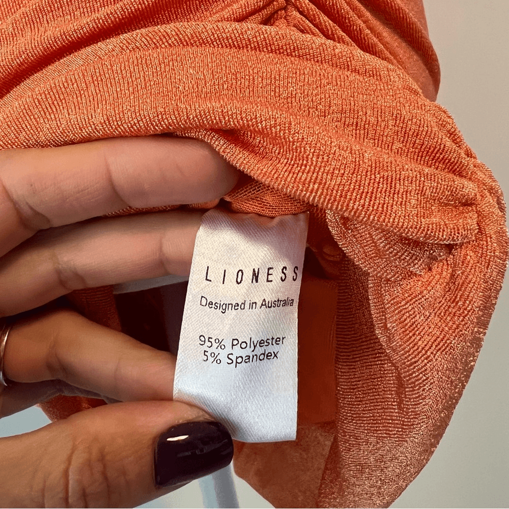 Princess Polly Lioness Orange The Goddess Mini One Shoulder Ruched Dress Small