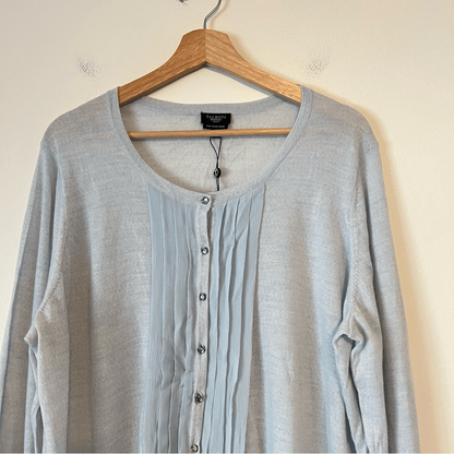 Talbots Italian Merino Wool Sweater Cardigan NEW Plus Size 2X Silk Trim