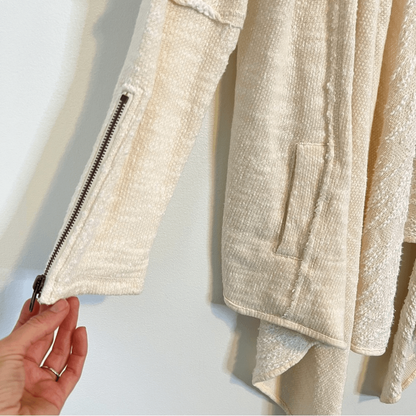 Free People In the Loop Open Front Cardigan in Cream Size Small