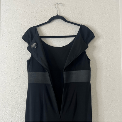 Adrianna Papell Black Sheath Career Cocktail Dress Size 12