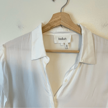 BA&SH Alia Lady Shirt in Ecru / Off White Long Sleeve Size Large US 8