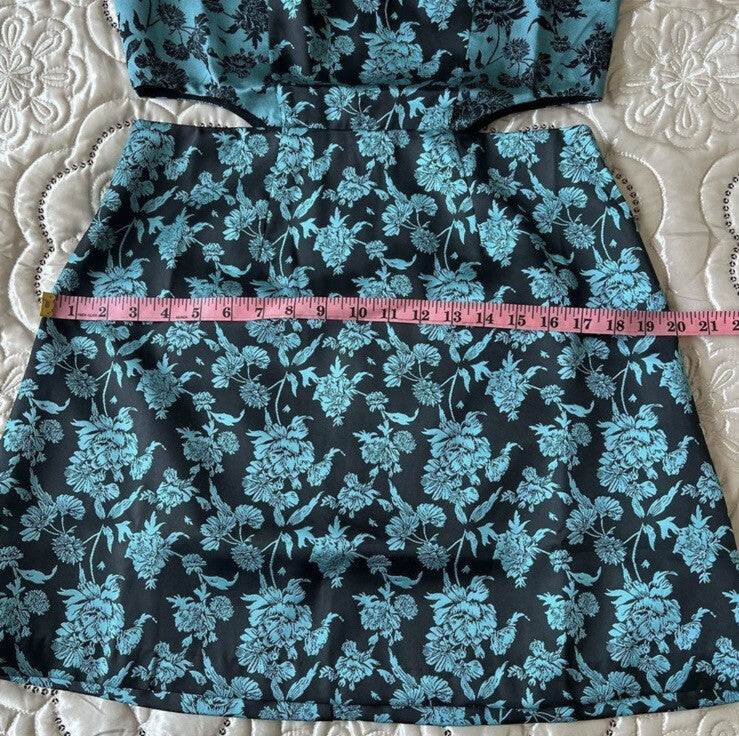 Anthropologie Hutch Floral Jacquard Cut-Out Mini Dress NEW Size 10