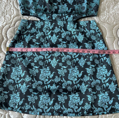 Anthropologie Hutch Floral Jacquard Cut-Out Mini Dress NEW Size 10