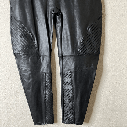 SPANX Faux Leather Moto Leggings Black NEW Plus Size 3X Petite