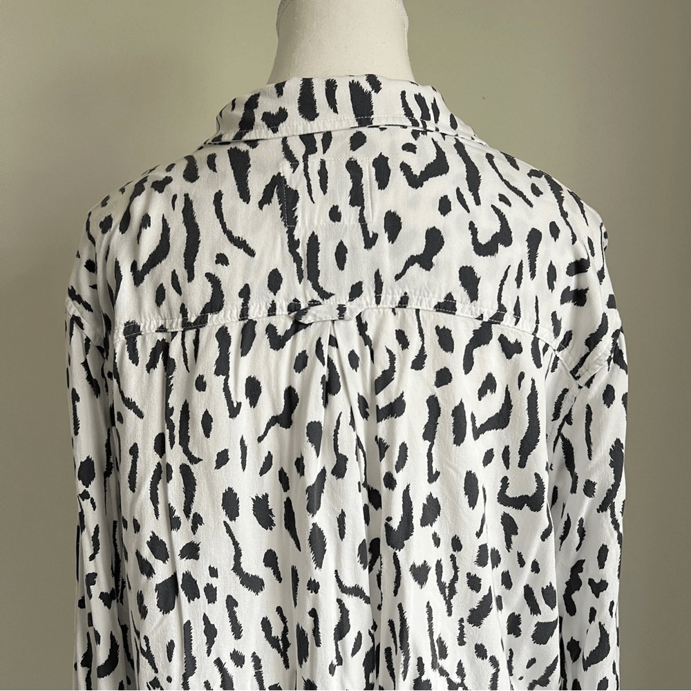 Rails Rocsi Shirt Ivory Cheetah REVOLVE Button Down Size XL Long Sleeve