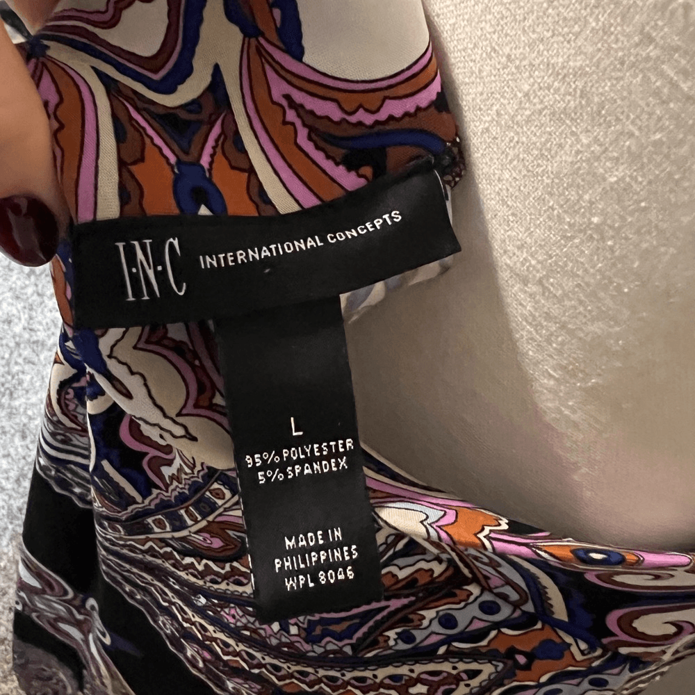 INC International Concepts Paisley Maxi Skirt Size Large Stretchy