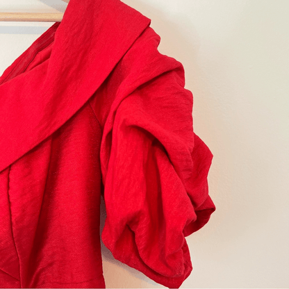 Bardot Devlin Twist Mini Dress in Lipstick Red Size 10 / L Off The Shoulder