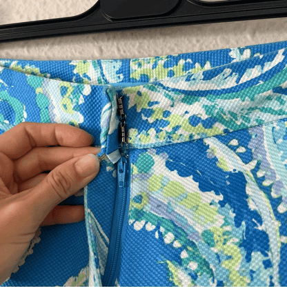 J. McLaughlin Portman Slim Fit Watercolor Paisley Pique Cotton Crop Pant Size 2