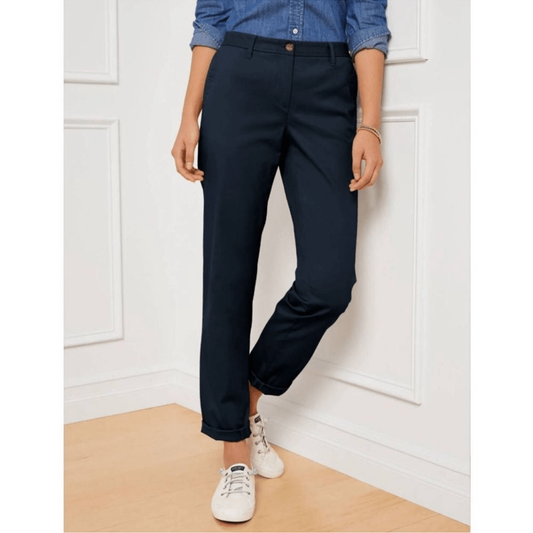 TALBOTS Relaxed Black Chino Pants NEW Size 4 Ankle Length