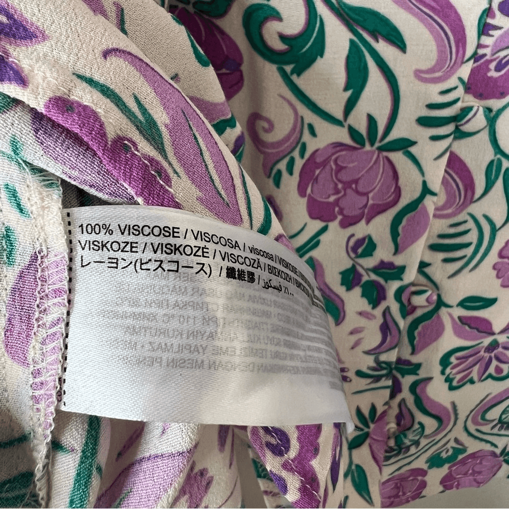 MANGO Flowy Floral Short Sleeve Blouse NEW Size 18