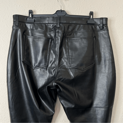 Abercrombie & Fitch Curve Love High Rise Skinny Vegan Leather Pants NEW Black 35