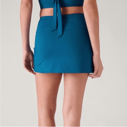 Athleta Tidal Swim Skirt in Blue Size Small
