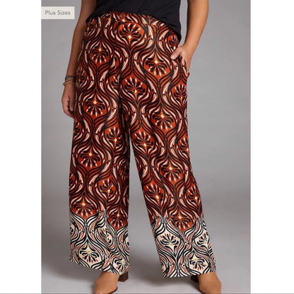 Anthropologie Breezy Printed Straight Pants NEW Size 16