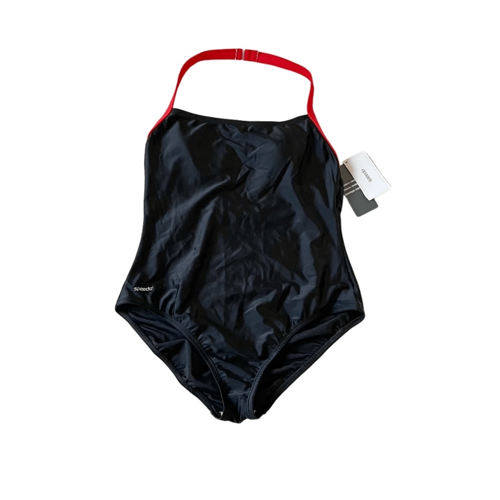 Speedo Onepiece Swimsuit Black NEW Size 14