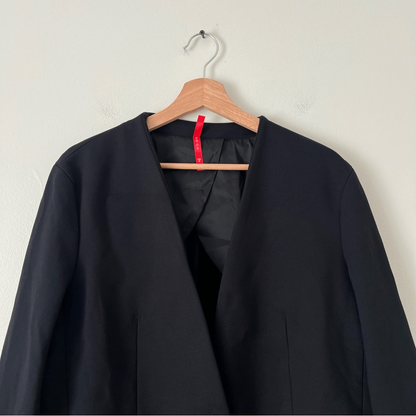Spanx The Perfect Collarless Blazer in Black Size Large Ponte Knit Jacket
