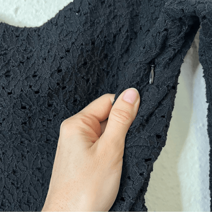 Free People Sophia Black Eyelet Crochet Mini Dress Bodycon Revolve