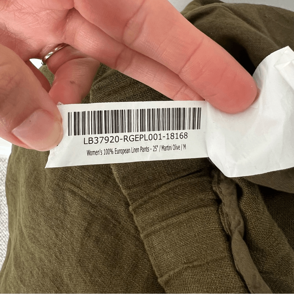 Quince 100% European Linen Cropped Pants NEW Size Medium Olive Green Pull on