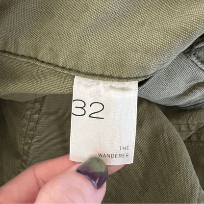 Anthropologie Pilcro The Wanderer Low Rise Trouser Pants in Green Size 32 Cotton