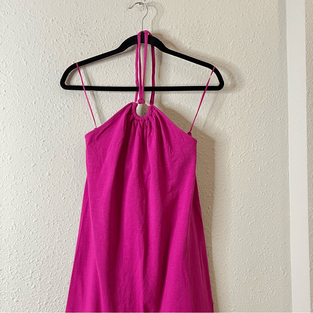 Old Navy Pink Slub-Knit Halter Midi Shift Dress NEW Size Small