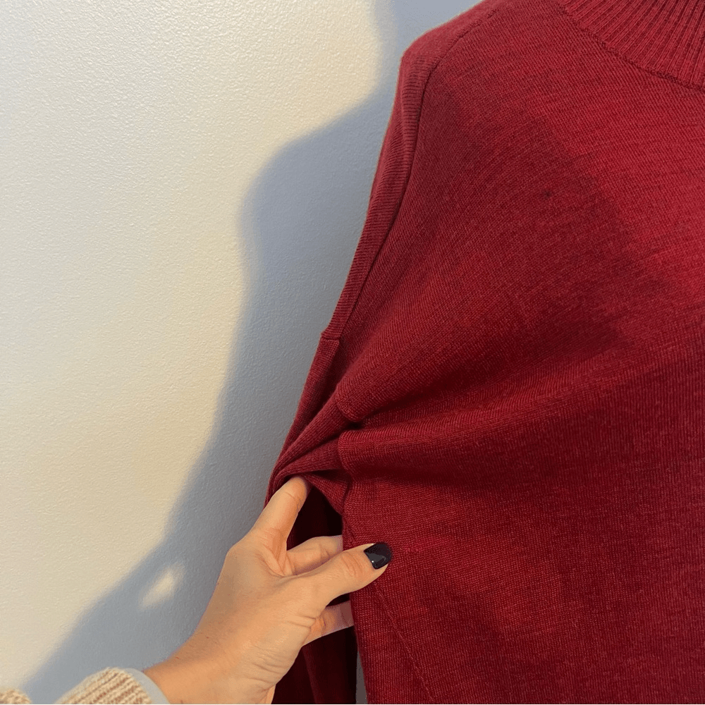 Eileen Fisher 100% Merino Wool Mock Tunic Sweater Mock Neck Size Small Oversized