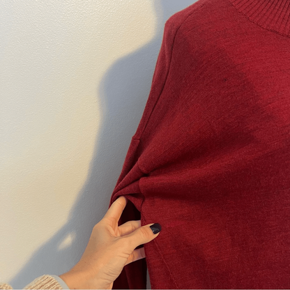 Eileen Fisher 100% Merino Wool Mock Tunic Sweater Mock Neck Size Small Oversized