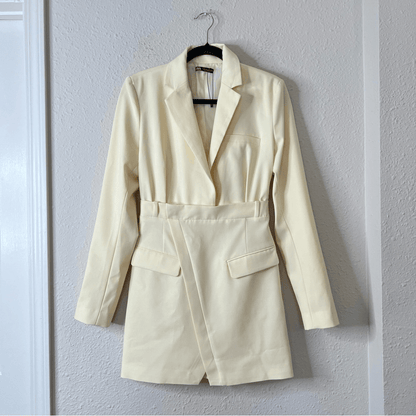 ZARA Butter Yellow Blazer Mini Dress  Blogger Favorite Size Small