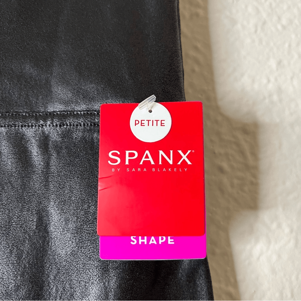 SPANX Faux Leather Moto Leggings Black NEW Plus Size 3X Petite
