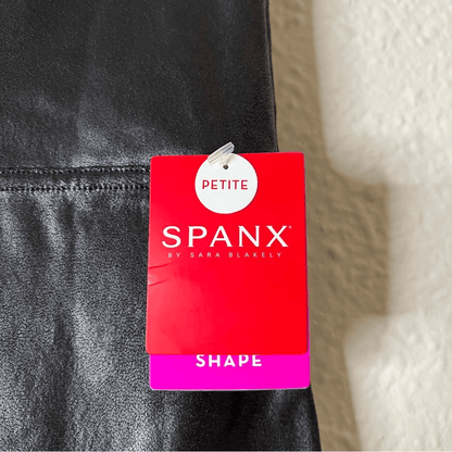 SPANX Faux Leather Moto Leggings Black NEW Plus Size 3X Petite