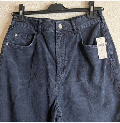 Anthropologie Pilcro The Annie Wide-Leg Corduroy Jeans NEW Size 31 Navy