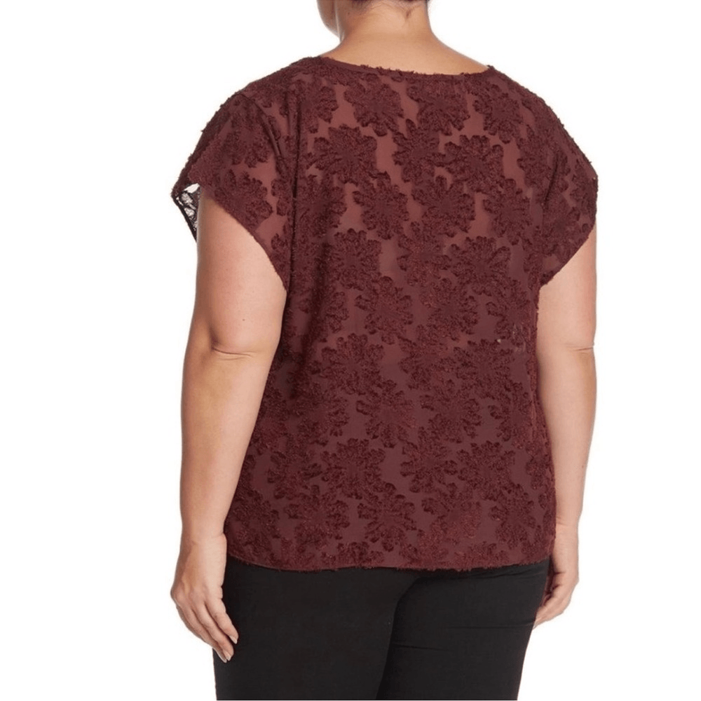 14th & Union Floral Short Sleeve Blouse NEW Plus Size 2X