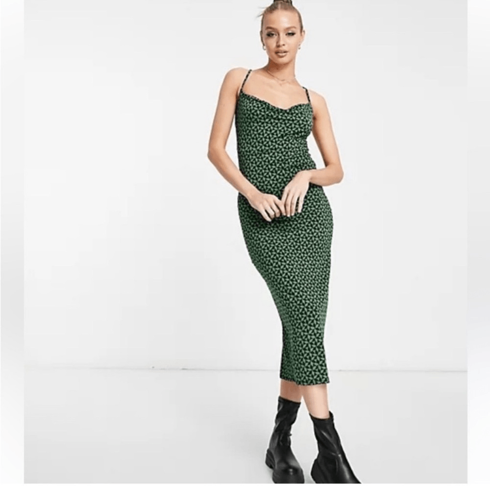 Abercrombie & Fitch Cowl Neck Strappy Midi Slip Dress NEW Size XSP