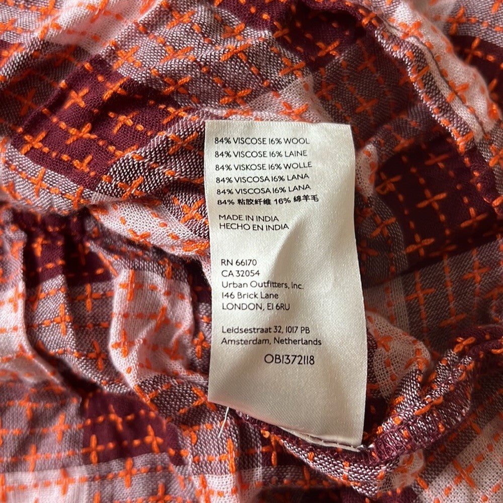 Anthropologie Pilcro Plaid Deep-V Blouse NEW Size Small