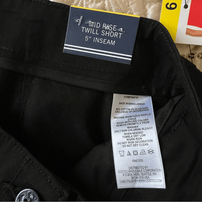 Nautica Women’s Mid-Rise Twill Shorts Black NEW Size 6