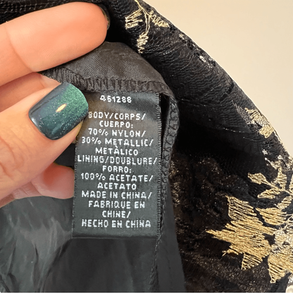 JILL STUART Floral Jacquard A-line Mini Dress NEW Size 6 Black & Gold