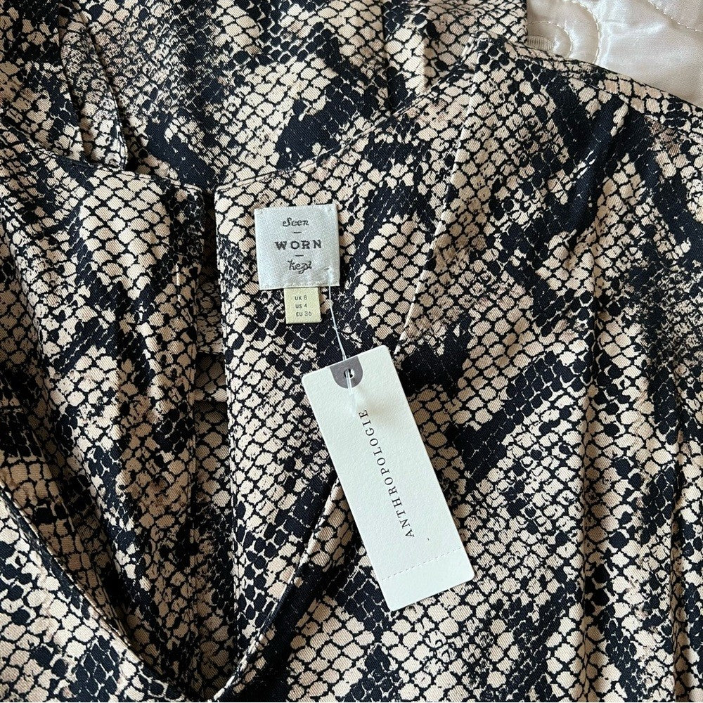 Anthropologie | Seen Worn Kept Snake-Printed Jumpsuit NEW Size 4