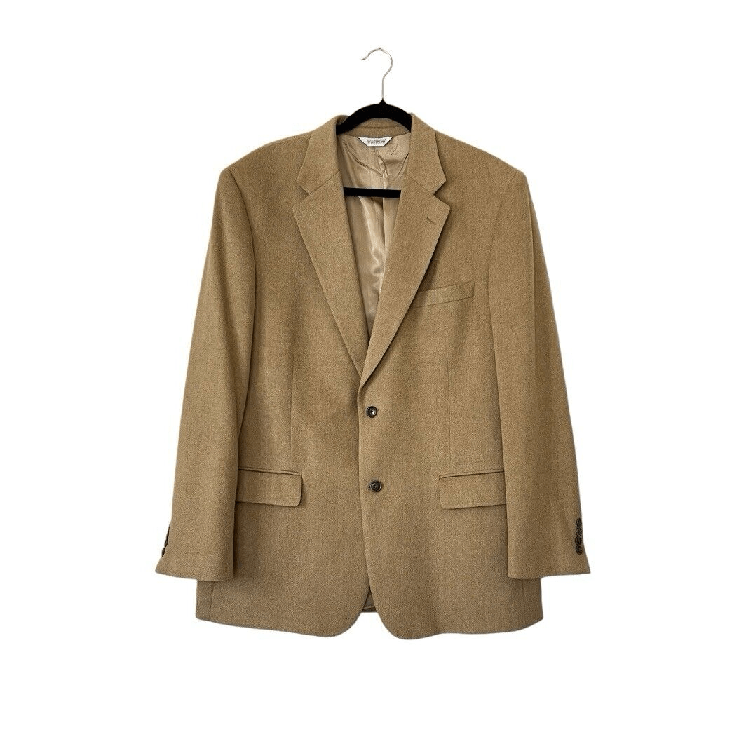 JOSEPH FEISS Mens Camel Hair Blazer Suit Size 46L Sport Coat Casual Jacket