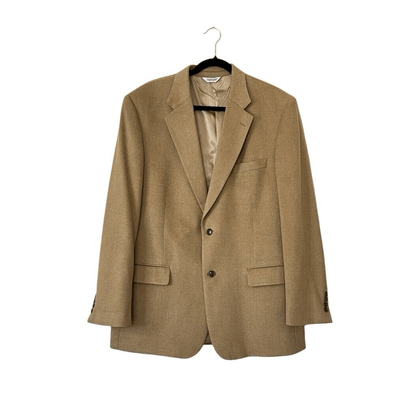 JOSEPH FEISS Mens Camel Hair Blazer Suit Size 46L Sport Coat Casual Jacket