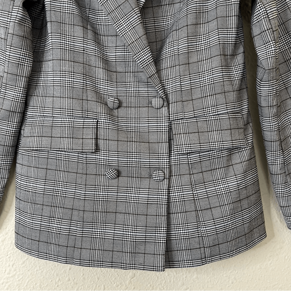 MAJORELLE Rhea Grey Plaid Blazer Size Small