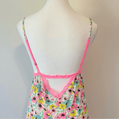 Victoria's Secret Y2K Lace Floral Babydoll Slip Dress Pink Size Medium