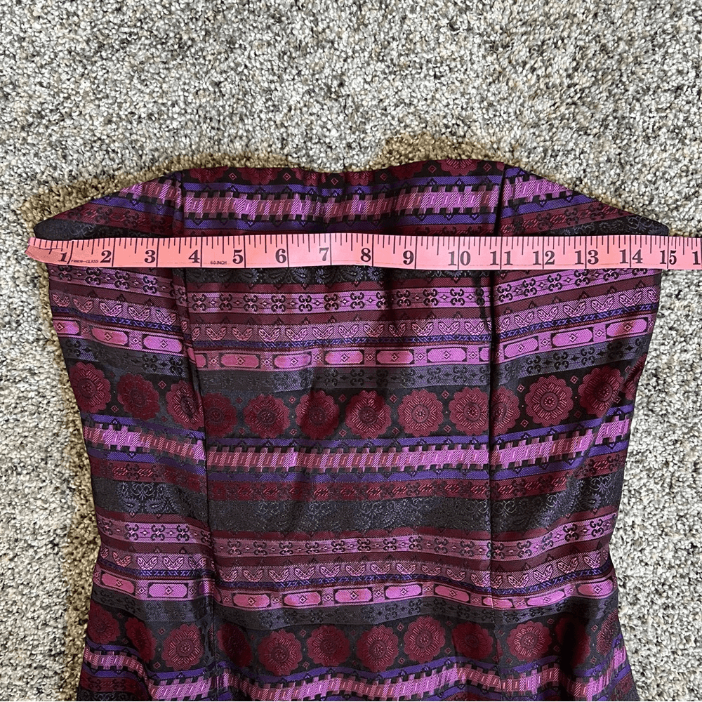 Jessica McClintock Gunne Sax Vintage 1990s Column Brocade Gown Size 5 Strapless